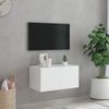 Vidaxl Mueble De Tv De Pared Con Luces Led Blanco 60x35x31 Cm