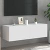 Vidaxl Mueble De Tv De Pared Con Luces Led Blanco 100x35x31 Cm