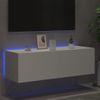 Vidaxl Mueble De Tv De Pared Con Luces Led Blanco 100x35x31 Cm