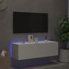 Vidaxl Mueble De Tv De Pared Con Luces Led Blanco 100x35x31 Cm