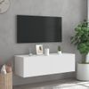 Vidaxl Mueble De Tv De Pared Con Luces Led Blanco 100x35x31 Cm