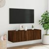 Vidaxl Mueble De Tv De Pared Con Luces Led Marrón Roble 100x35x31 Cm