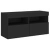 Vidaxl Mueble De Tv De Pared Con Luces Led Negro 80x30x40 Cm