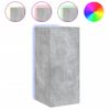 Vidaxl Muebles Tv De Pared Luces Led 2 Uds Gris Hormigón 30,5x35x70 Cm