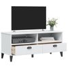 Vidaxl Mueble De Tv Viken Madera Maciza De Pino Blanco