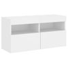 Vidaxl Mueble De Tv De Pared Con Luces Led Blanco 80x30x40 Cm