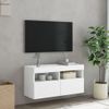 Vidaxl Mueble De Tv De Pared Con Luces Led Blanco 80x30x40 Cm