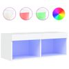 Vidaxl Mueble Para Tv Con Luces Led Blanco 80x30x30 Cm