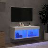 Vidaxl Mueble Para Tv Con Luces Led Blanco 80x30x30 Cm