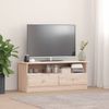 Vidaxl Mueble De Tv Con Cajones Alta Madera Maciza Pino 100x35x41 Cm Marrón