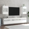 Vidaxl Mueble De Tv De Pared Con Luces Led Blanco 40x30x60,5 Cm