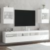 Vidaxl Muebles De Tv De Pared Con Luces Led 2 Uds Blanco 40x30x60,5 Cm