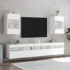 Vidaxl Muebles De Tv De Pared Con Luces Led 2 Uds Blanco 40x30x60,5 Cm