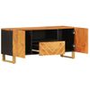 Vidaxl Mueble De Tv Madera Maciza Mango Marrón Y Negro 105x33,5x46 Cm