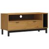 Vidaxl Mueble Para Tv Flam Madera Maciza De Pino 110x40x50 Cm Marrón