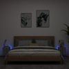 Vidaxl Muebles Tv Pared Con Luces Led 2 Uds Gris Sonoma 30,5x35x30 Cm