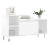 Vidaxl Mueble De Tv Madera Contrachapada Blanco Brillo 100x35x55 Cm