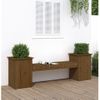 Vidaxl Banco Con Jardineras Madera Pino Marrón Miel 184,5x39,5x56,5 Cm