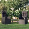 Vidaxl Sillones De Jardín Reclinables Con Cojines 2 Uds Ratán Pe Negro