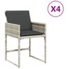 Vidaxl Sillones De Jardín Con Cojines 4 Uds Ratán Sintético Gris Claro