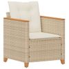 Vidaxl Sillón De Jardín Con Cojines Ratán Sintético Beige