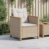 Vidaxl Sillón De Jardín Con Cojines Ratán Sintético Beige