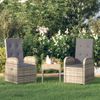 Vidaxl Sillones De Jardín Reclinables Con Cojines 2 Uds Ratán Pe Gris