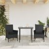 Vidaxl Sillones De Jardín Con Cojines 2 Uds Ratán Sintético Negro