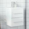 Vidaxl Mueble De Baño Con Lavabo Integrado Blanco Brillo