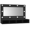 Vidaxl Mueble Con Espejo Y Led Negro 90x31,5x62 Cm