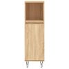 Vidaxl Armario De Baño Madera Contrachapada Roble Sonoma 30x30x100 Cm Marrón