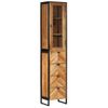 Vidaxl Mueble De Baño Hierro Y Madera Maciza De Acacia 40x27x190 Cm Marrón