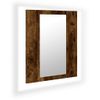 Vidaxl Armario De Baño Con Espejo Led Madera Roble Ahumado 40x12x45 Cm Marrón