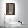 Vidaxl Armario De Baño Con Espejo Led Madera Roble Ahumado 40x12x45 Cm Marrón