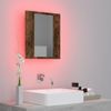 Vidaxl Armario De Baño Con Espejo Led Madera Roble Ahumado 40x12x45 Cm Marrón