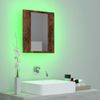 Vidaxl Armario De Baño Con Espejo Led Madera Roble Ahumado 40x12x45 Cm Marrón