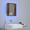 Vidaxl Armario De Baño Con Espejo Led Madera Roble Ahumado 40x12x45 Cm Marrón