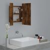 Vidaxl Armario De Baño Con Espejo Led Madera Roble Ahumado 40x12x45 Cm Marrón