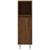 Vidaxl Armario De Baño Madera Contrachapada Marrón Roble 30x30x100 Cm