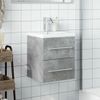 Vidaxl Mueble De Baño Con Lavabo Integrado Gris Hormigón