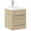 Vidaxl Mueble De Baño Con Lavabo Integrado Roble Sonoma Marrón