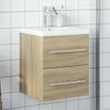 Vidaxl Mueble De Baño Con Lavabo Integrado Roble Sonoma Marrón