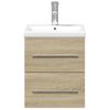 Vidaxl Mueble De Baño Con Lavabo Integrado Roble Sonoma Marrón