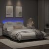 Vidaxl Estructura Cama Con Luces Led Cuero Sintético Blanco 120x200 Cm