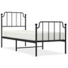 Vidaxl Estructura De Cama Con Cabecero Y Estribo Metal Negro 75x190 Cm