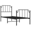 Vidaxl Estructura De Cama Con Cabecero Y Estribo Metal Negro 75x190 Cm