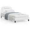 Vidaxl Estructura De Cama Cabecero Cuero Sintético Blanco 100x200 Cm