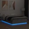 Vidaxl Estructura Cama Con Luces Led Madera Gris Hormigón 160x200 Cm