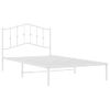 Vidaxl Estructura De Cama De Metal Con Cabecero Blanco 100x200 Cm