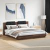 Vidaxl Cama Con Cabecero Madera Ingeniería Marrón Roble 200x200 Cm